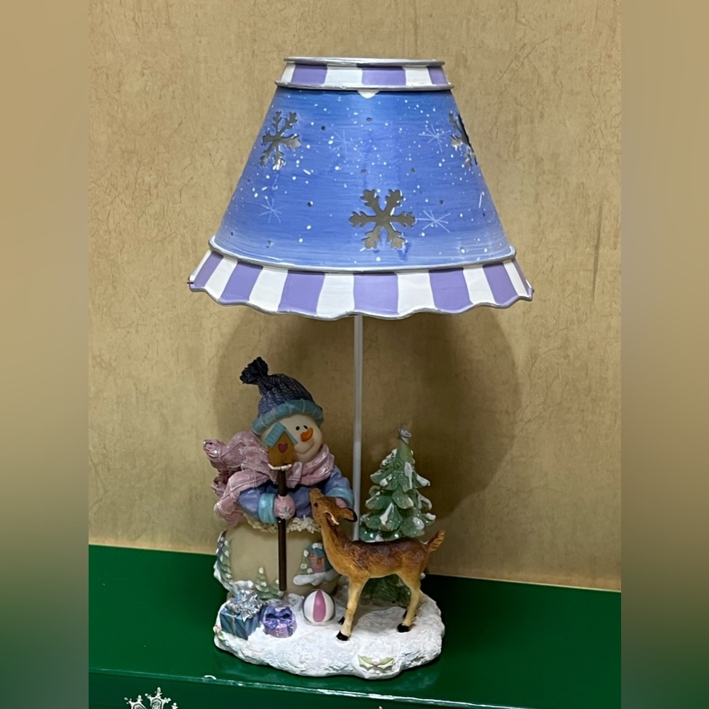 Home Interiors Snowman Reindeer Christmas Tree Tea Light Candle Holder NEW